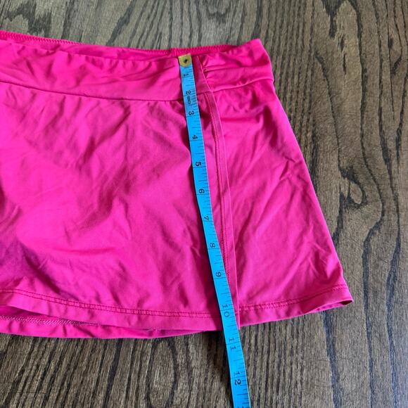 Athleta Womens Solid Pink Swim Skirt Bikini Bottom Attached Brief Size Medium - Picture 7 of 9